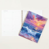 Paarse Blush Zonsondergang | Oceaan Glimmer Waterv Planner (Display)