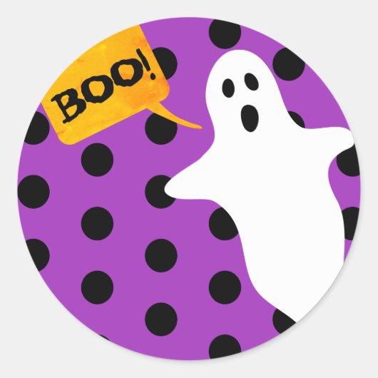 Paarse boe met witte gastheer ronde sticker (Voorkant)