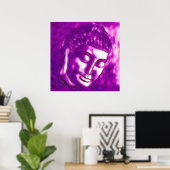 Paarse boeddha Art Portret Boeddhisme Spirituele l Poster (Thuiskantoor)
