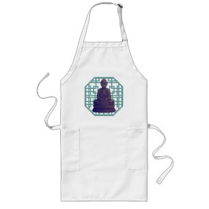Paarse Boeddha Grilling Apron Lang Schort