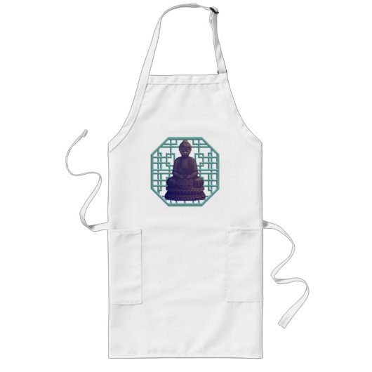 Paarse Boeddha Grilling Apron Lang Schort (Voorkant)