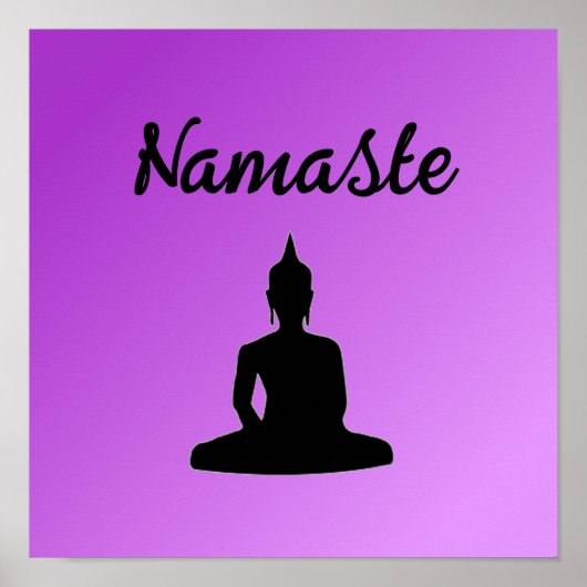 Paarse Boeddha Namaste Poster (Voorkant)
