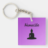 Paarse Boeddha Namaste Sleutelhanger (Voorkant)