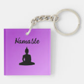 Paarse Boeddha Namaste Sleutelhanger (Achterkant)