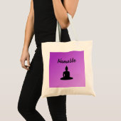 Paarse Boeddha Namaste Tote Bag (Voorkant (product))