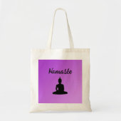 Paarse Boeddha Namaste Tote Bag (Voorkant)