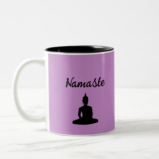 Paarse Boeddha Namaste Tweekleurige Koffiemok (Links)