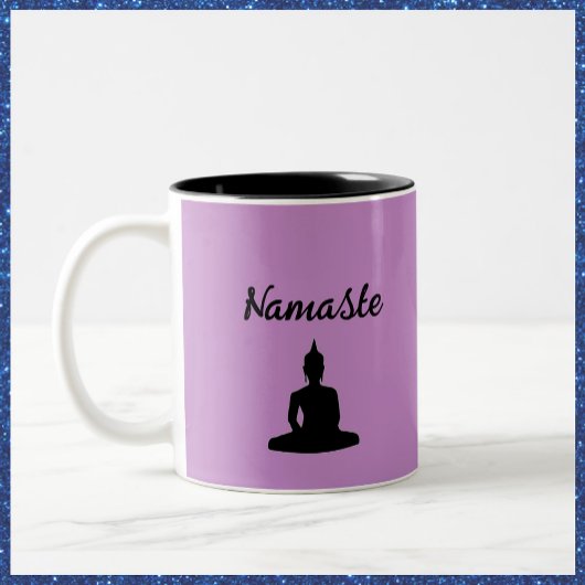 Paarse Boeddha Namaste Tweekleurige Koffiemok