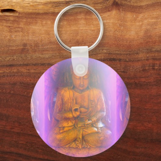 paarse boeddha-sleutelhanger sleutelhanger (Voorkant)