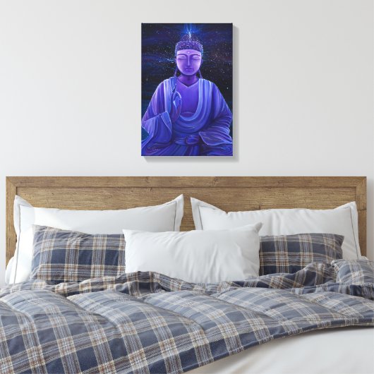 Paarse Boeddha Universe Galaxy Painting Wall Art Canvas Afdruk (Insitu (Slaapkamer))