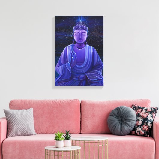 Paarse Boeddha Universe Galaxy Painting Wall Art Canvas Afdruk (Insitu (Woonkamer))