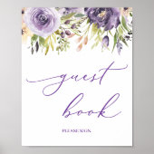 Paarse boegtekening van Floral Poster (Voorkant)