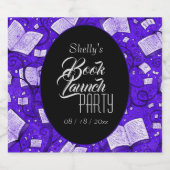 Paarse boek lanceringsfeest sparkling wijnetiket (Enkel label)