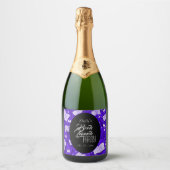 Paarse boek lanceringsfeest sparkling wijnetiket (Voorkant)