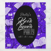 Paarse boek lanceringsfeest wijn etiket (Enkel label)