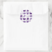 Paarse boek lezen en schrijven ronde sticker (Tas)