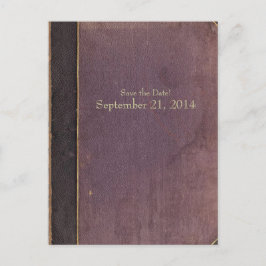 Paarse boek Save the Date Aankondigingskaart