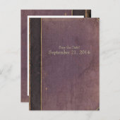  Paarse boek Save the Date Aankondigingskaart (Voorkant / Achterkant)