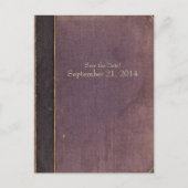  Paarse boek Save the Date Aankondigingskaart (Voorkant)