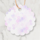 Paarse Boek Stapel Wilde Bloemen Vlinders Script Bedankjes Labels (Achterkant)