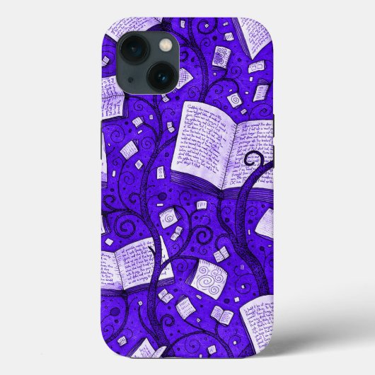 Paarse boeken achtergrond Case-Mate iPhone case (Achterkant)