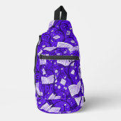 Paarse boeken achtergrond sling bag (Voorkant)