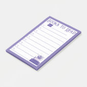 Paarse boeken om te lezen Lijst Post-it Notes (Schuin)