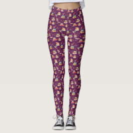 Paarse boekenliefhebbers leggings