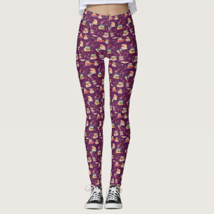 Paarse boekenliefhebbers leggings