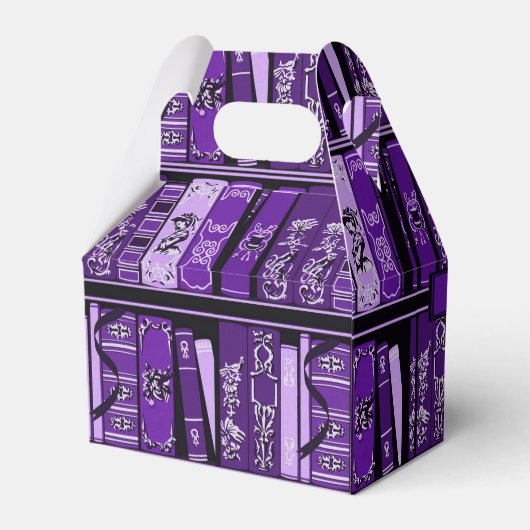 Paarse Boekenplanken  Boeken Gable Bedankdoosjes (Achterkant)