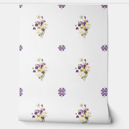 Paarse boeket behang