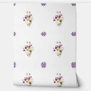 Paarse boeket behang