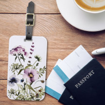 Paarse Boeket Waterverf Bloemen