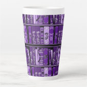 Paarse boekhouder boeken Latte Mok (Voorkant)