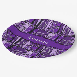 Paarse boekhouders boeken papieren bordje