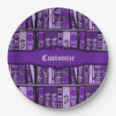 Paarse boekhouders  boeken papieren bordje (Voorkant)