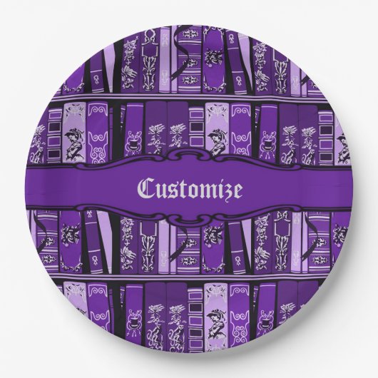 Paarse boekhouders  boeken papieren bordje (Voorkant)