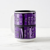 Paarse boekhouders  boeken tweekleurige koffiemok (Voorkant links)