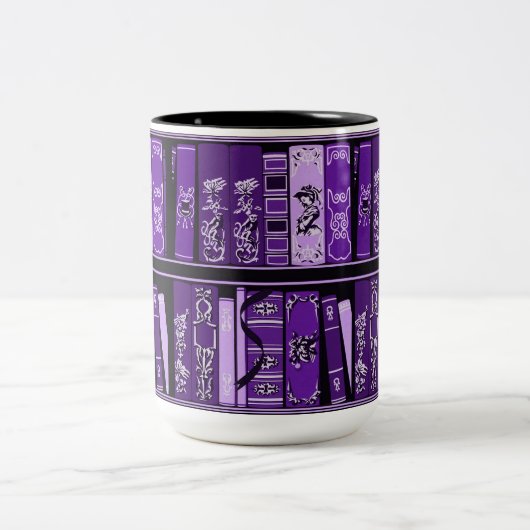 Paarse boekhouders  boeken tweekleurige koffiemok (Center)