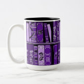 Paarse boekhouders  boeken tweekleurige koffiemok (Links)