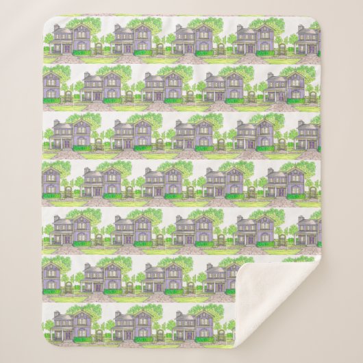 Paarse boerderij Sherpa Blanket Deken (Voorkant)