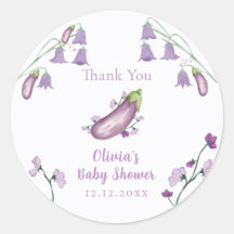Paarse Boerenmarkt Bloemige Aubergine Baby Shower 