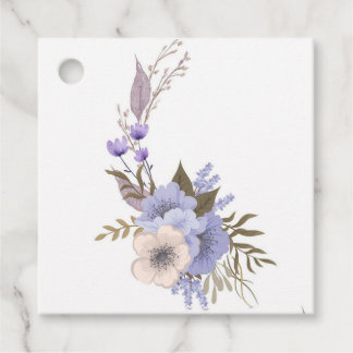 Paarse boetiek stijl bloem bedankjes labels