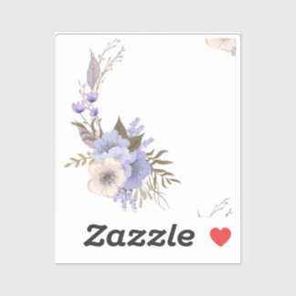 Paarse boetiek stijl bloem sticker