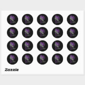 Paarse boetsvlinder Epilepsie Bewustmaking Ronde Sticker (Vel)