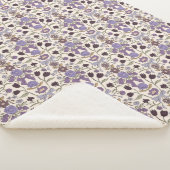 Paarse Bogen en Bloesems Rustiek Sherpa Deken (3/4)