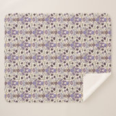 Paarse Bogen en Bloesems Rustiek Sherpa Deken (Voorkant (horizontaal))