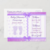 Paarse bogen en polka dots Baby shower uitnodiging (Voorkant / Achterkant)