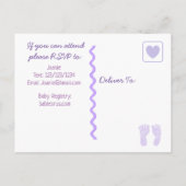 Paarse bogen en polka dots Baby shower uitnodiging (Achterkant)