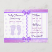 Paarse bogen en polka dots Baby shower uitnodiging (Voorkant)